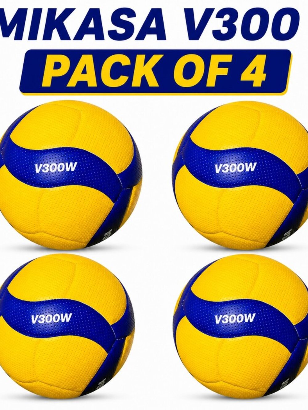 Mikasa V300W Volleyball Ball Professional Volleyball Ball Size 5 pack of 4